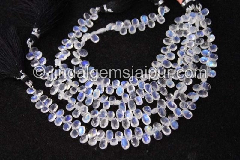 White  Rainbow Faceted Pear Shape Beads